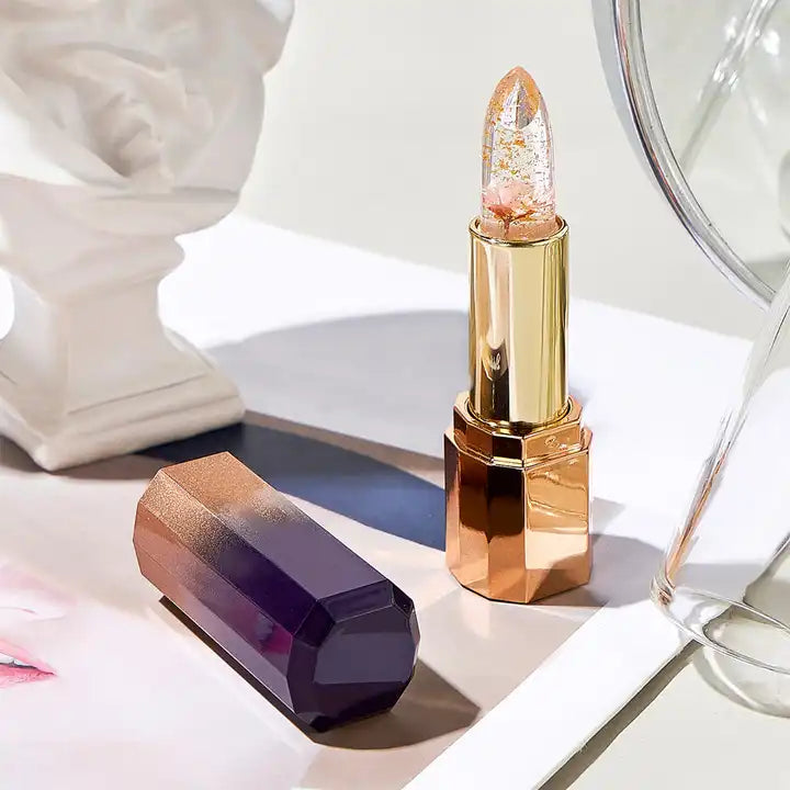 Petals flowers lipstick transparent jelly